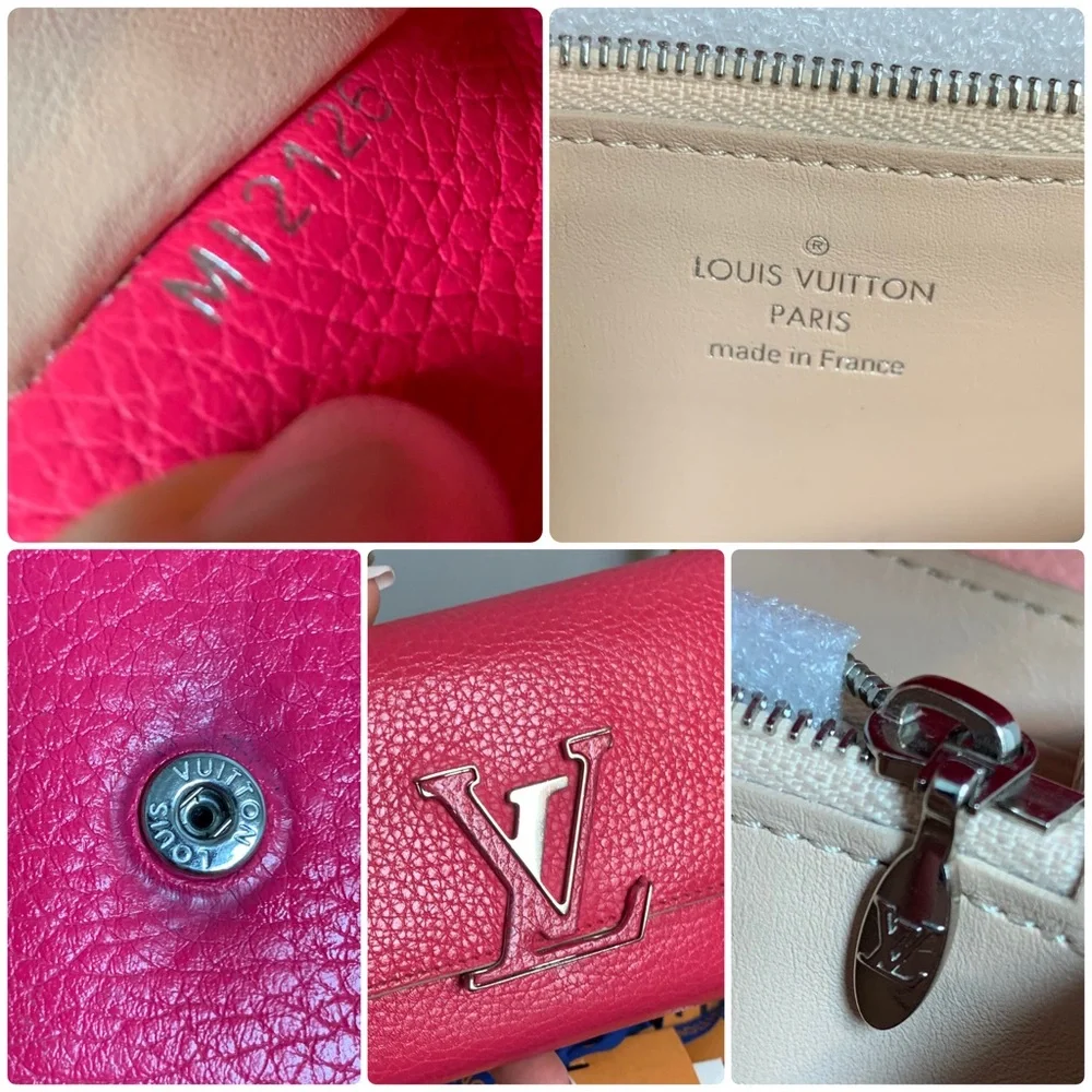 2016 authentic Louis Vuitton fuscia Capucines Taurillon leather wallet